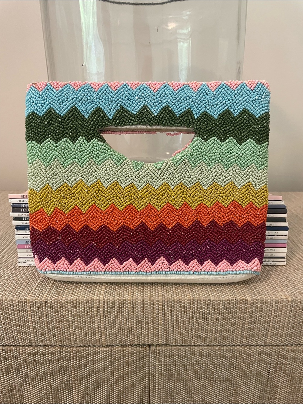 Jen & Co. Beaded Rainbow Clutch